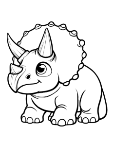 a black and white triceratops coloring page