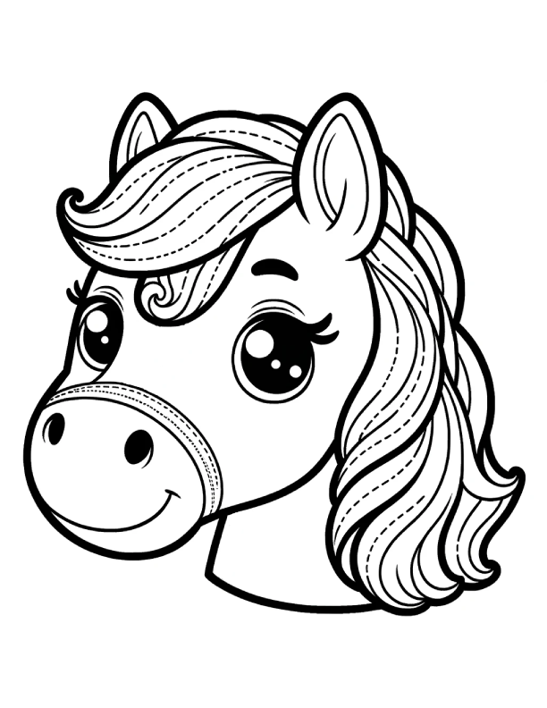 a black and white horse coloring page